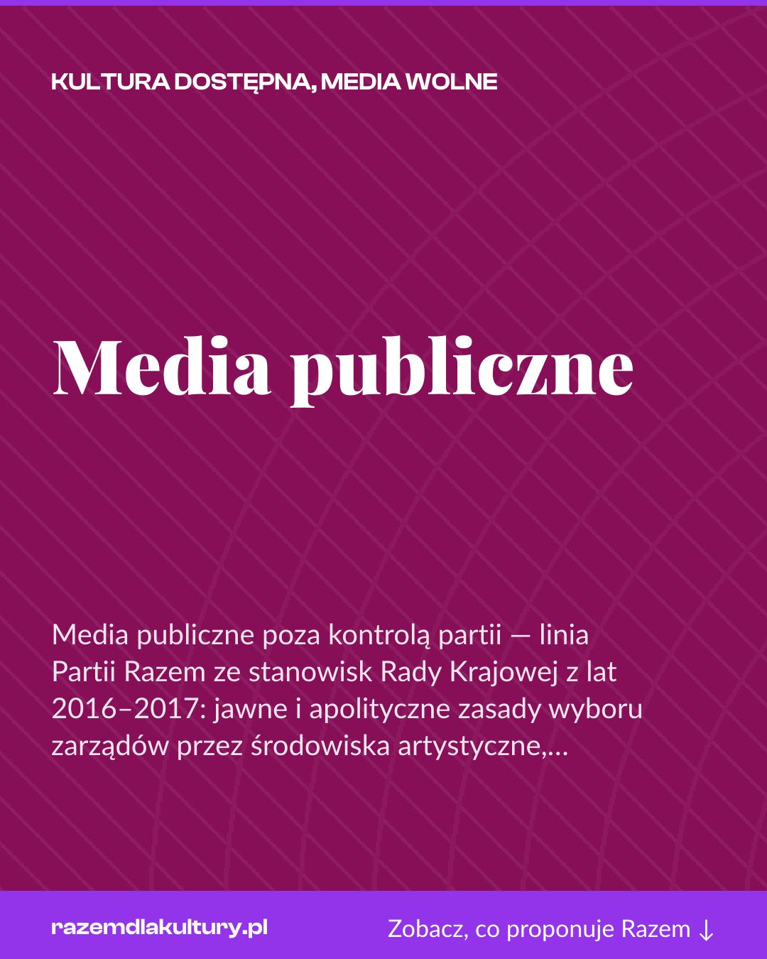 Grafika pionowa do udostępnienia: Media publiczne