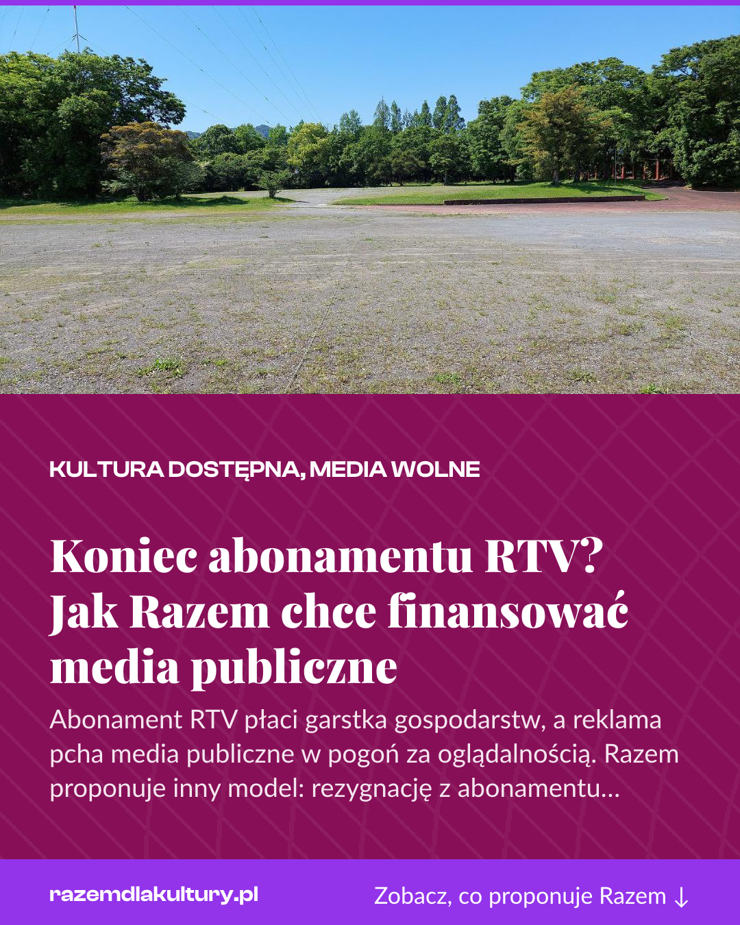 Grafika pionowa do udostępnienia: Koniec abonamentu RTV? Jak Razem chce finansować media publiczne