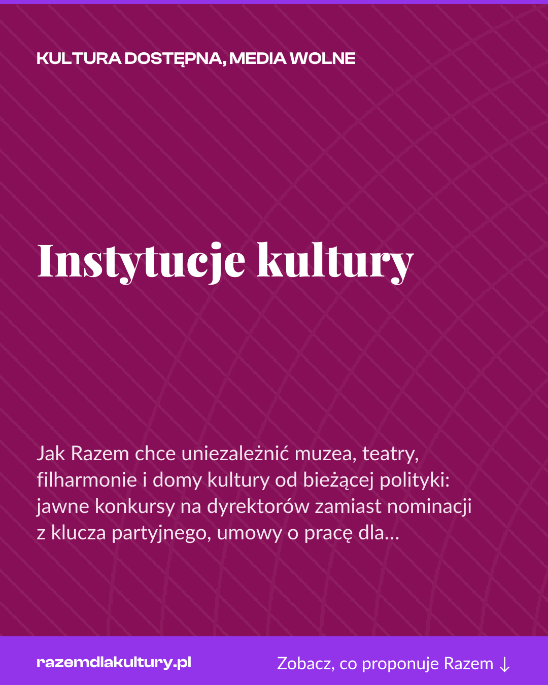 Grafika pionowa do udostępnienia: Instytucje kultury