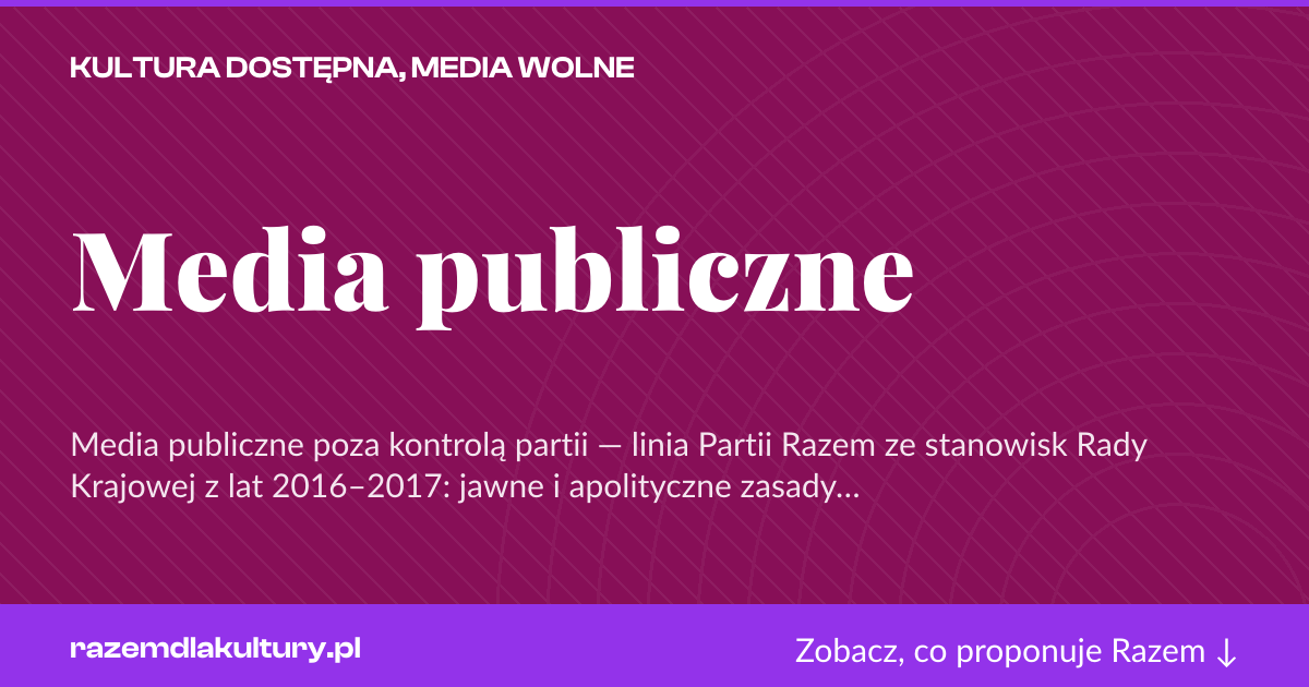 Karta social do udostępnienia: Media publiczne
