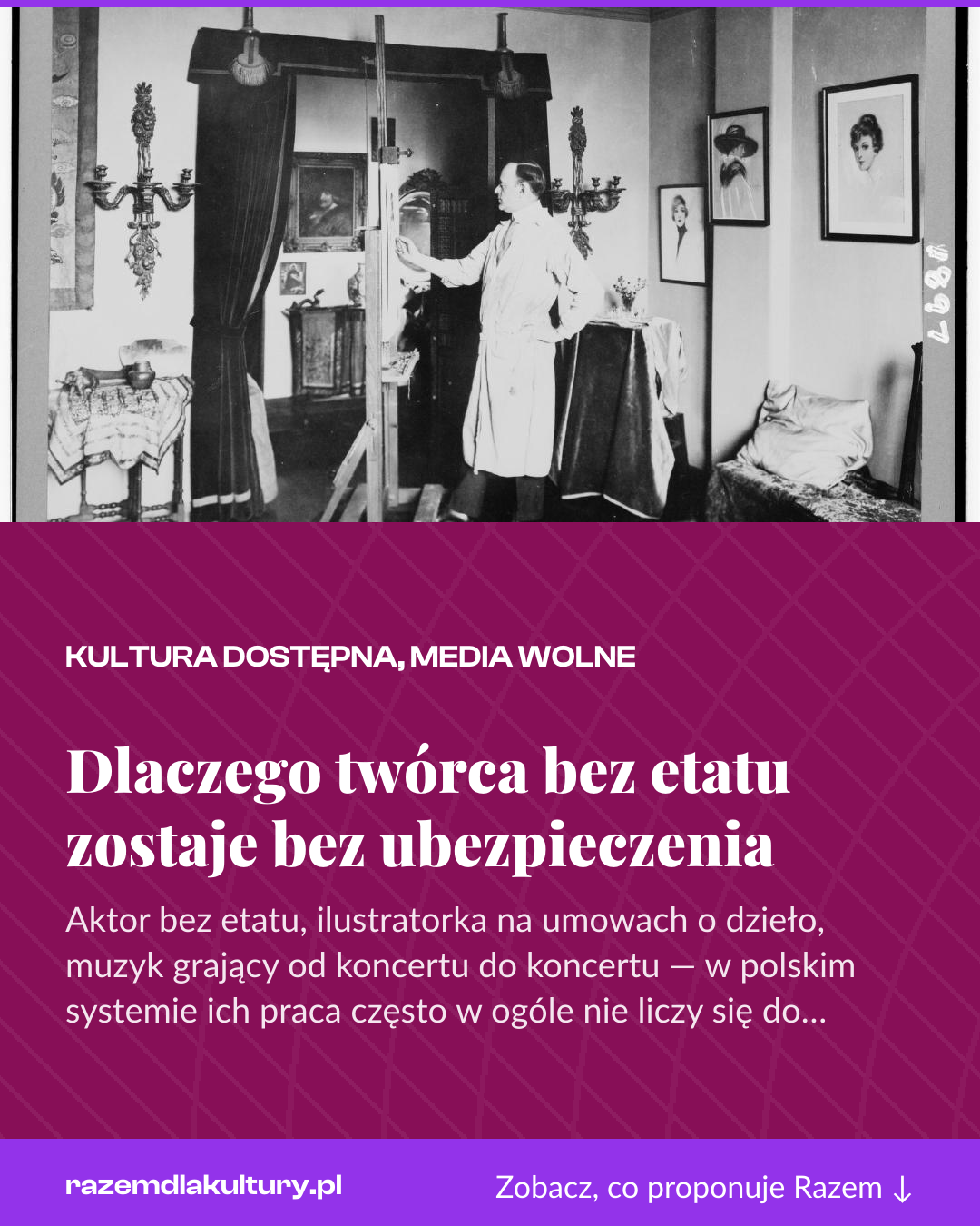 Grafika pionowa do udostępnienia: Dlaczego twórca bez etatu zostaje bez ubezpieczenia