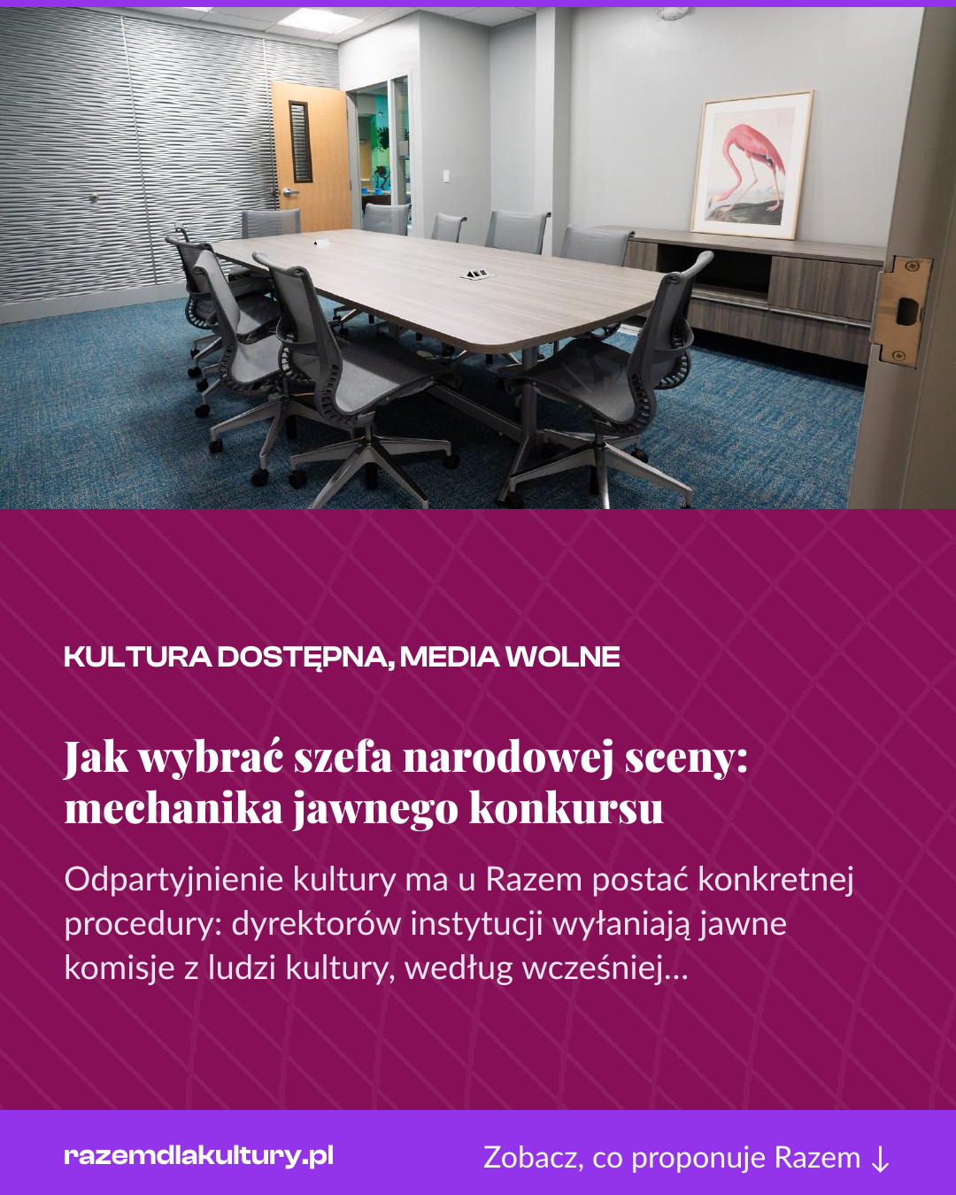 Grafika pionowa do udostępnienia: Jak wybrać szefa narodowej sceny: mechanika jawnego konkursu